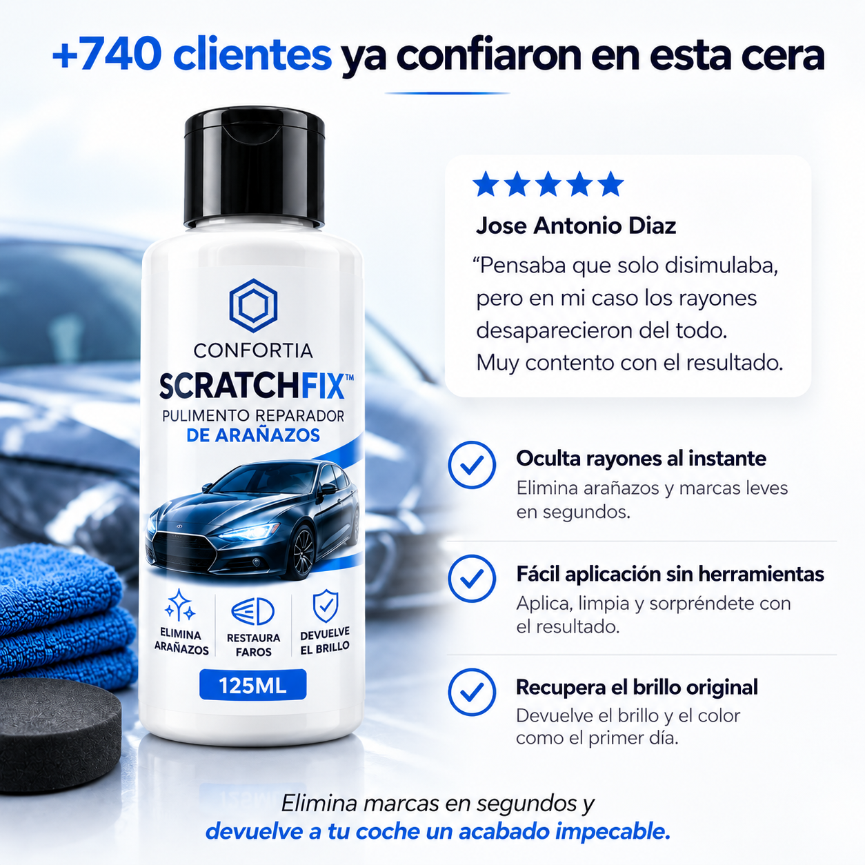 Confortia ScratchFix™ | Pulimento Reparador de Arañazos